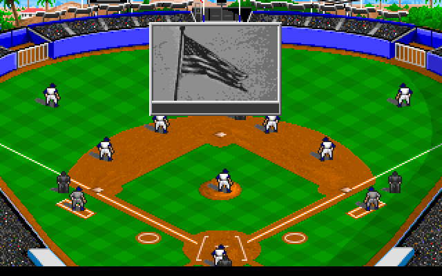MicroLeague Baseball IV IBM PC/Compatibles Screenshot: The national anthem plays!