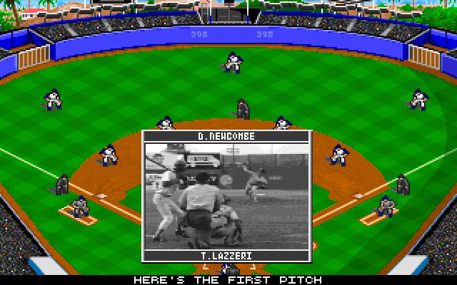 MicroLeague Baseball IV IBM PC/Compatibles Screenshot: And here's the pitch!