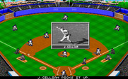 MicroLeague Baseball IV for IBM PC/Compatibles - J. Gilliam picks up the ball and throws to first...