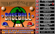 MicroLeague Baseball IV for IBM PC/Compatibles - The main menu.