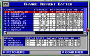 MicroLeague Baseball IV for IBM PC/Compatibles - The batter menu.