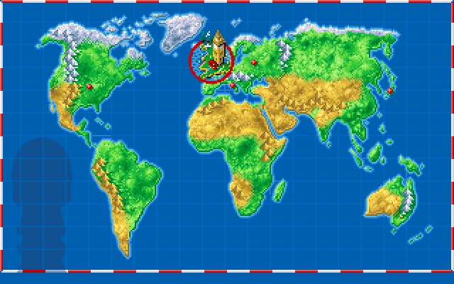 Soccer Kid IBM PC/Compatibles Screenshot: The world map.