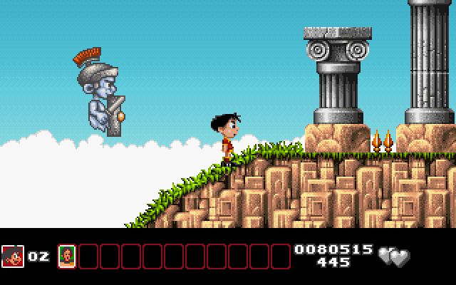 Soccer Kid IBM PC/Compatibles Screenshot: Uh oh, something sneaks up from behind...