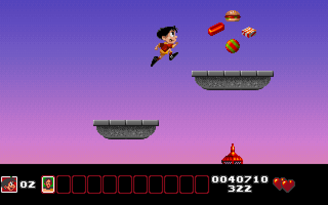 Soccer Kid IBM PC/Compatibles Screenshot: Items are often hidden high up.