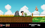 Soccer Kid for IBM PC/Compatibles - You can either avoid the jumping fish or hit them with the soccer ball.