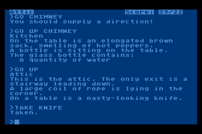 Zork: The Great Underground Empire Atari 8-bit Screenshot: Some more items to take...