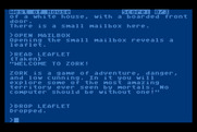 Zork: The Great Underground Empire for Atari 8-bit - An informative leaflet...Welcome to Zork!
