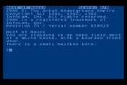 Zork: The Great Underground Empire for Atari 8-bit - Starting screen.