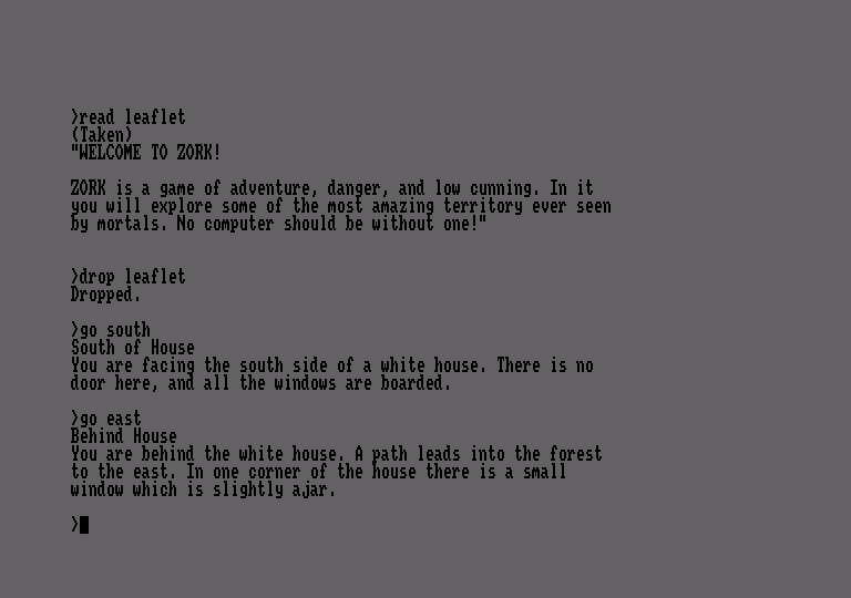 Zork: The Great Underground Empire Amstrad CPC Screenshot: The game begins...