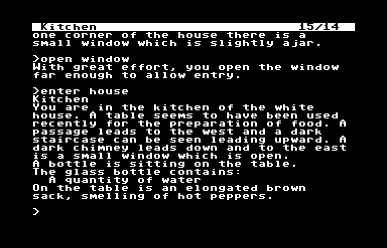 Zork: The Great Underground Empire Commodore 64 Screenshot: I have entered the house!