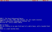 Zork: The Great Underground Empire for IBM PC/Compatibles - Starting location.