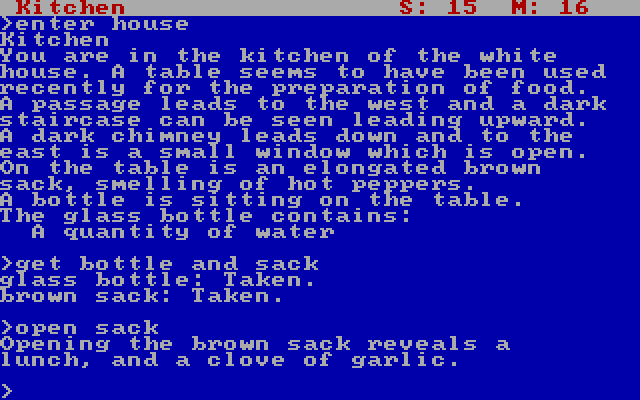 Zork: The Great Underground Empire IBM PC/Compatibles Screenshot: I found a way into the house.