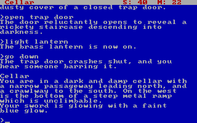 Zork: The Great Underground Empire IBM PC/Compatibles Screenshot: Entering the dungeon!