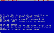 Zork: The Great Underground Empire for IBM PC/Compatibles - Starting location.