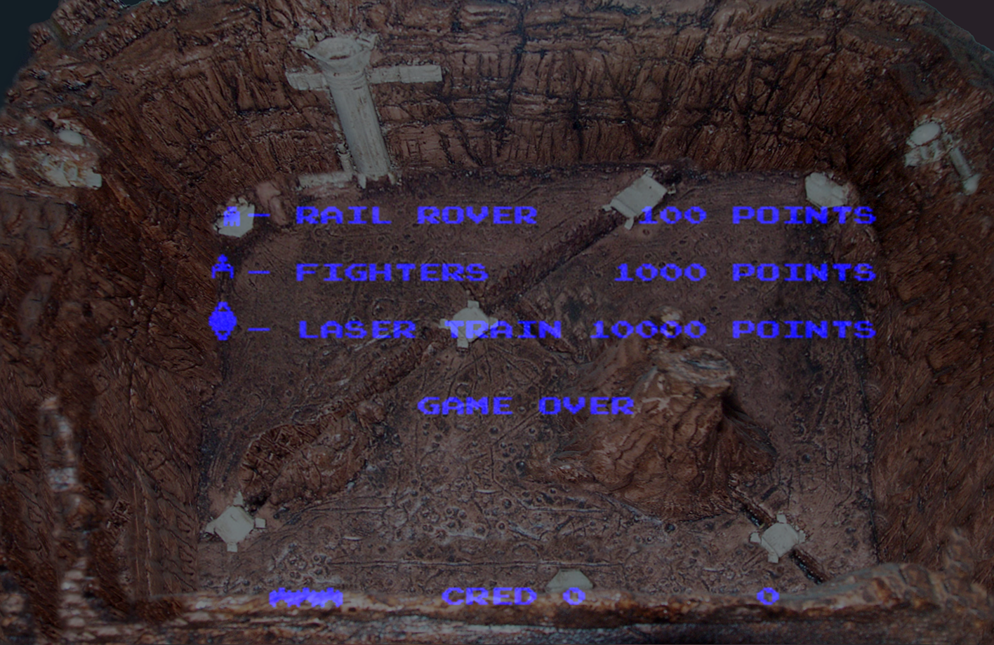 Dark Planet Arcade Screenshot: Game attract mode; scoring.
