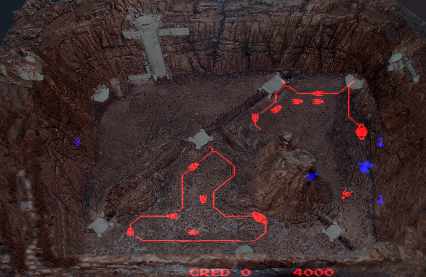 Dark Planet Arcade Screenshot: Enemy ships (in blue) are attacking me!