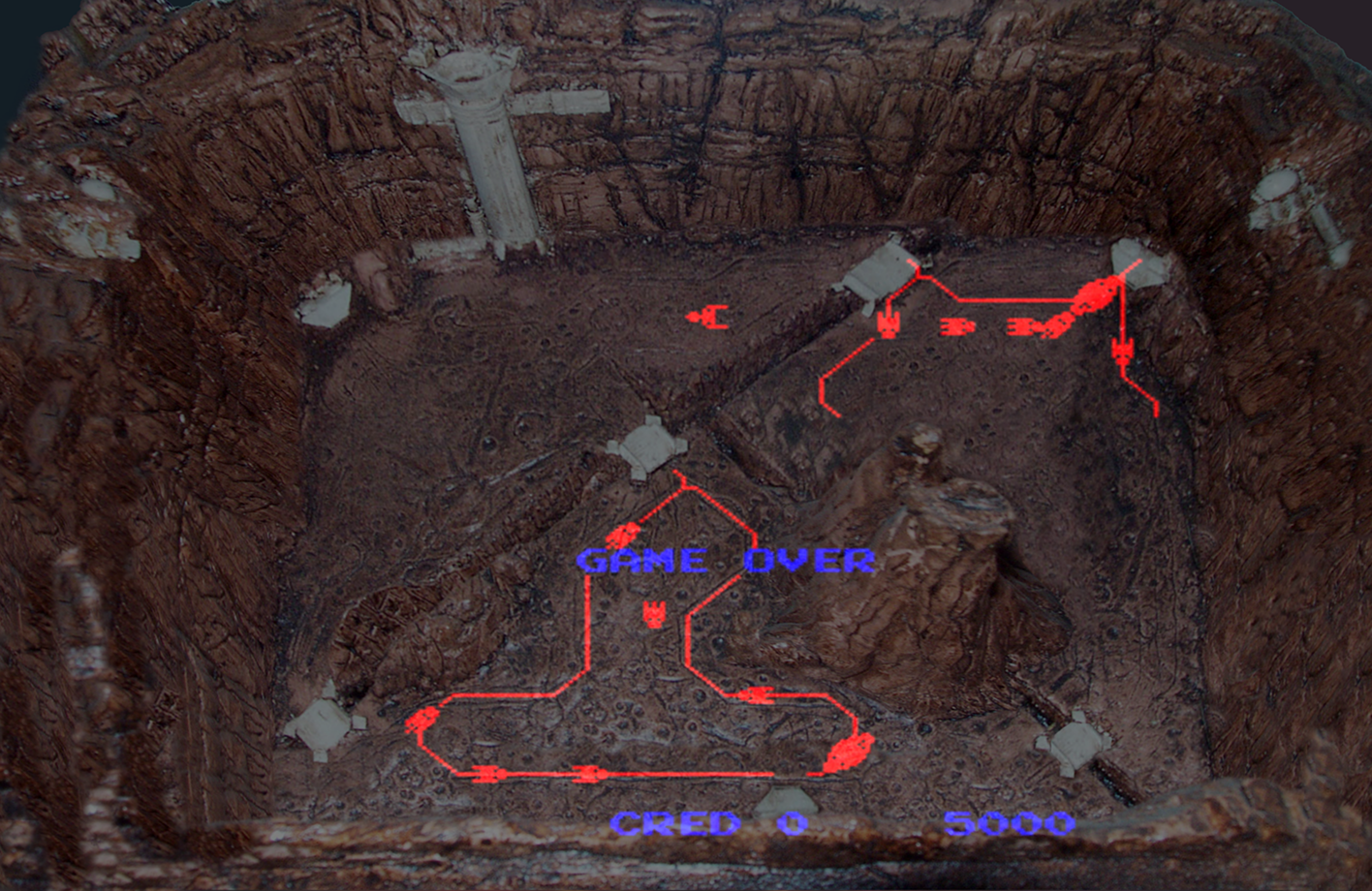 Dark Planet Arcade Screenshot: Game over.