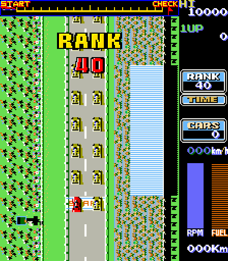 Road Fighter Arcade Screenshot: Game start.