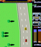 Road Fighter for Arcade - The road is narrow here.