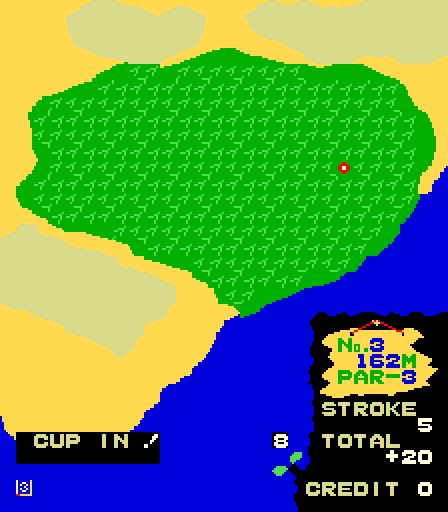 Birdie King II Arcade Screenshot: Cup in!