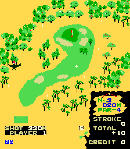 Birdie King II Arcade Screenshot: The second hole.