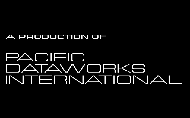 Trojan IBM PC/Compatibles Screenshot: Pacific Dataworks International logo screen.