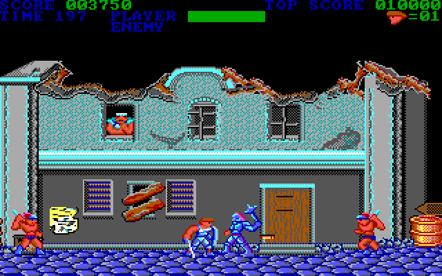Trojan IBM PC/Compatibles Screenshot: Watch out for items thrown from above!