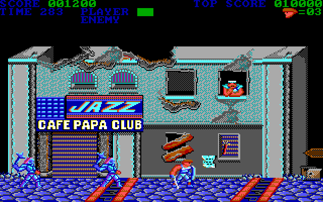 Trojan IBM PC/Compatibles Screenshot: Use those jump pads to leap high into the air!