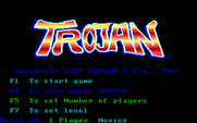 Trojan for IBM PC/Compatibles - Main menu and game options.
