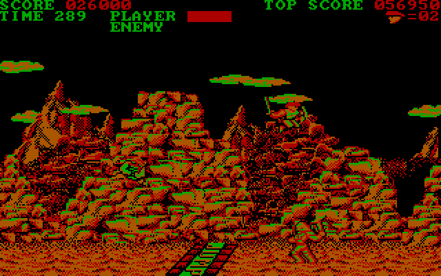 Trojan IBM PC/Compatibles Screenshot: Leaping high into the air...