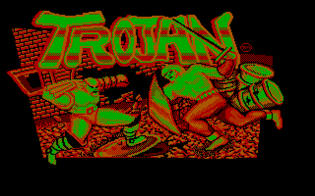 Trojan IBM PC/Compatibles Screenshot: Title screen.