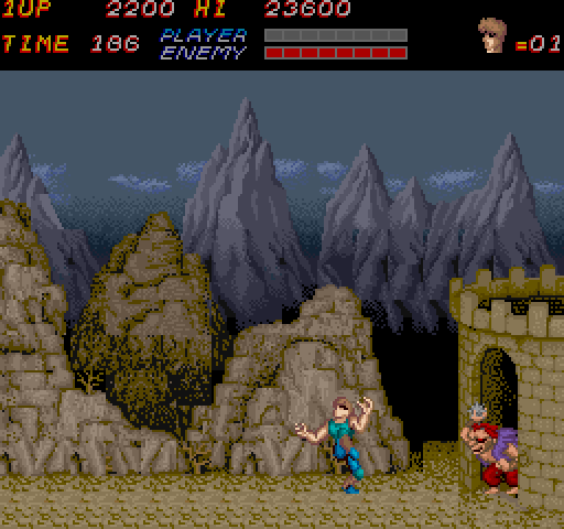 Trojan Arcade Screenshot: The end of the second stage...