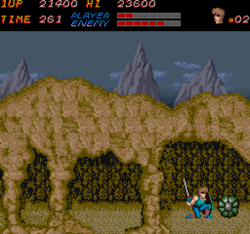 Trojan Arcade Screenshot: These rolling enemies are tough, be careful!
