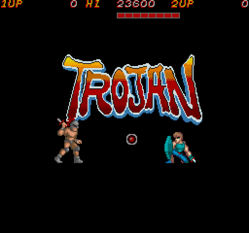 Trojan Arcade Screenshot: Title screen.