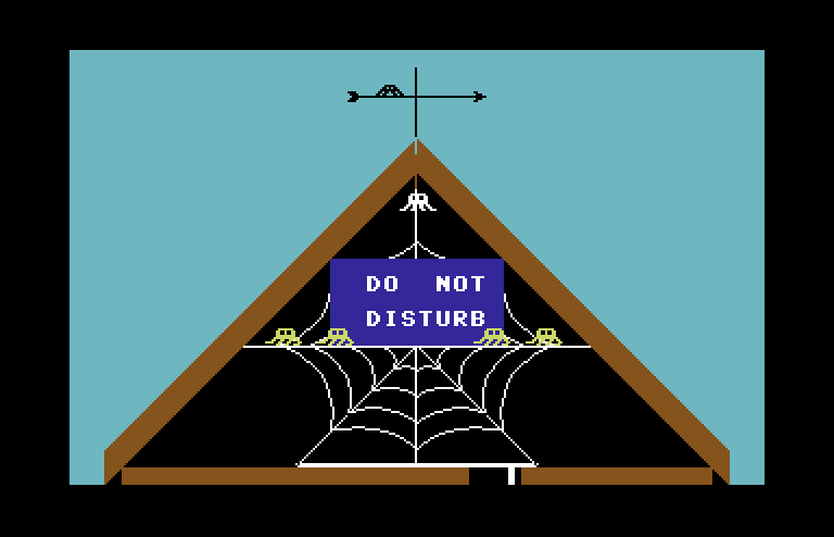 Apple Cider Spider Commodore 64 Screenshot: Do not disturb the spiders!