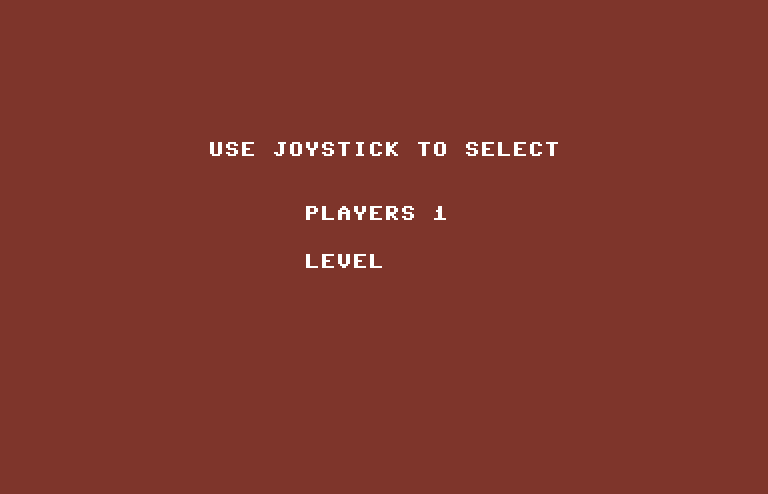 Apple Cider Spider Commodore 64 Screenshot: First, select a few game options.