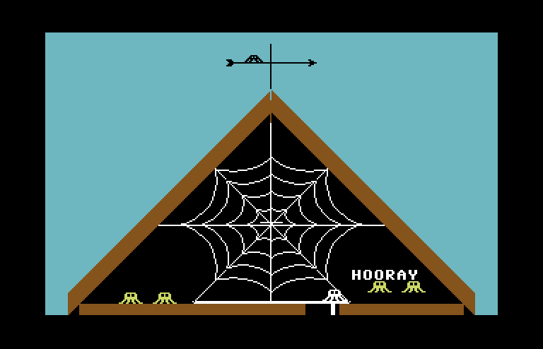 Apple Cider Spider Commodore 64 Screenshot: Hooray, I made it!