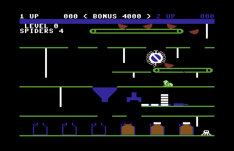 Apple Cider Spider Commodore 64 Screenshot: Game start.