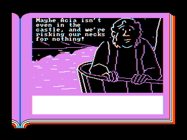 ZorkQuest: Assault on Egreth Castle IBM PC/Compatibles Screenshot: Starting to have second thoughts about his plan...