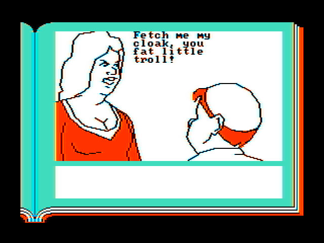 ZorkQuest: Assault on Egreth Castle IBM PC/Compatibles Screenshot: Each character has a different background.