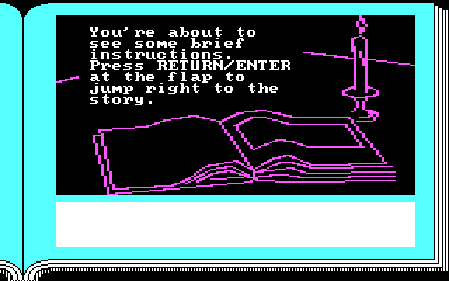 ZorkQuest: Assault on Egreth Castle IBM PC/Compatibles Screenshot: The game first provides some instructions.