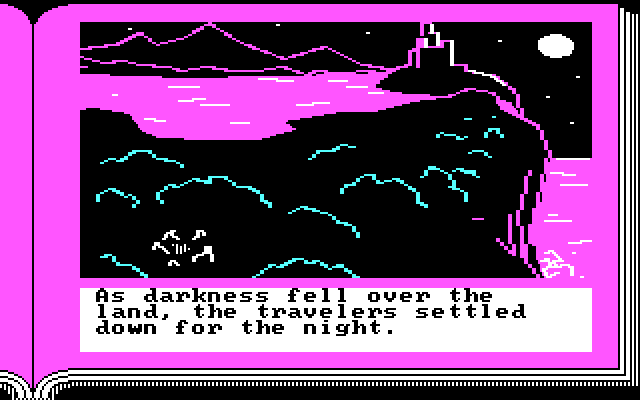 ZorkQuest: Assault on Egreth Castle IBM PC/Compatibles Screenshot: Night falls over the land...
