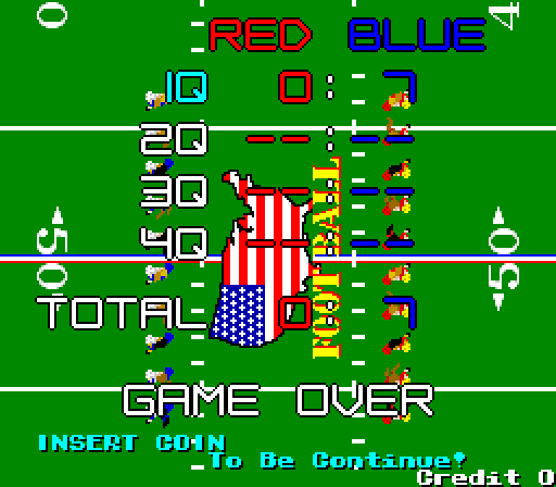 Gridiron Fight Arcade Screenshot: Game over.