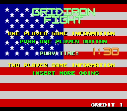 Gridiron Fight Arcade Screenshot: Ready to start a 1 player game?