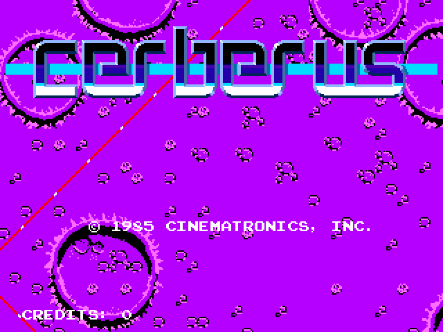 Cerberus Arcade Screenshot: Title screen.