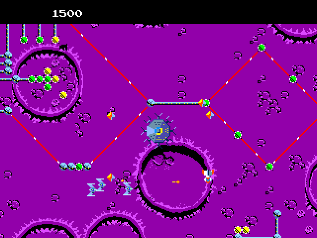 Cerberus Arcade Screenshot: Here come some attacking ships...