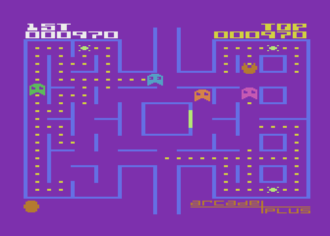 Ghost Hunter Atari 8-bit Screenshot: A ghost is chasing me!