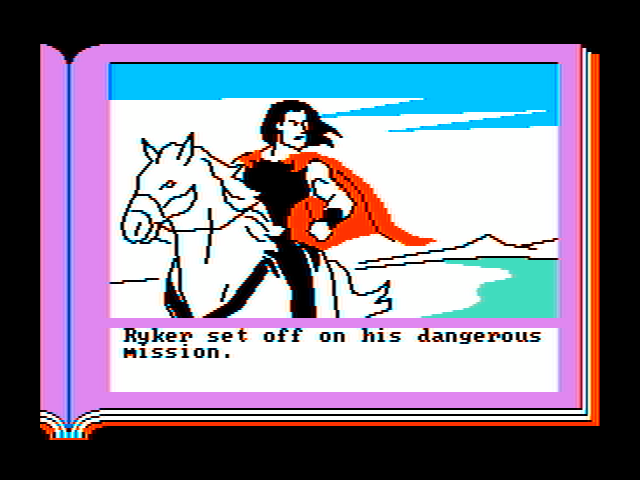 ZorkQuest: The Crystal of Doom IBM PC/Compatibles Screenshot: Ryker sets off on a dangerous mission...