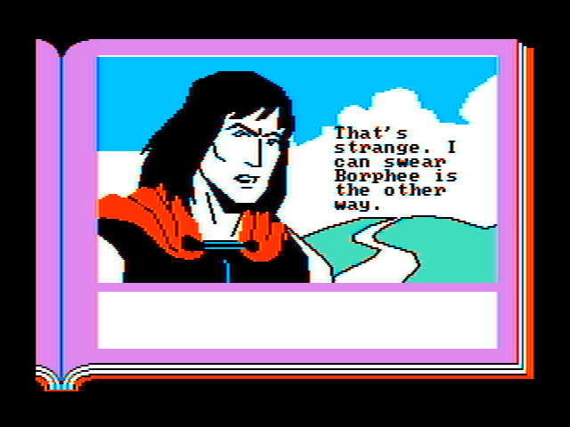ZorkQuest: The Crystal of Doom IBM PC/Compatibles Screenshot: Which way would you go?