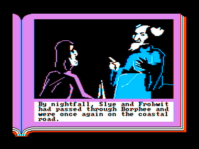 ZorkQuest: The Crystal of Doom IBM PC/Compatibles Screenshot: Night falls over the land...